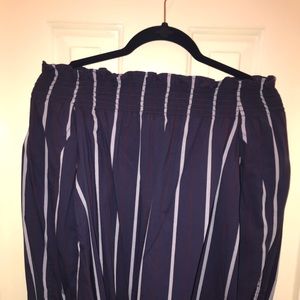 Striped off the shoulder top